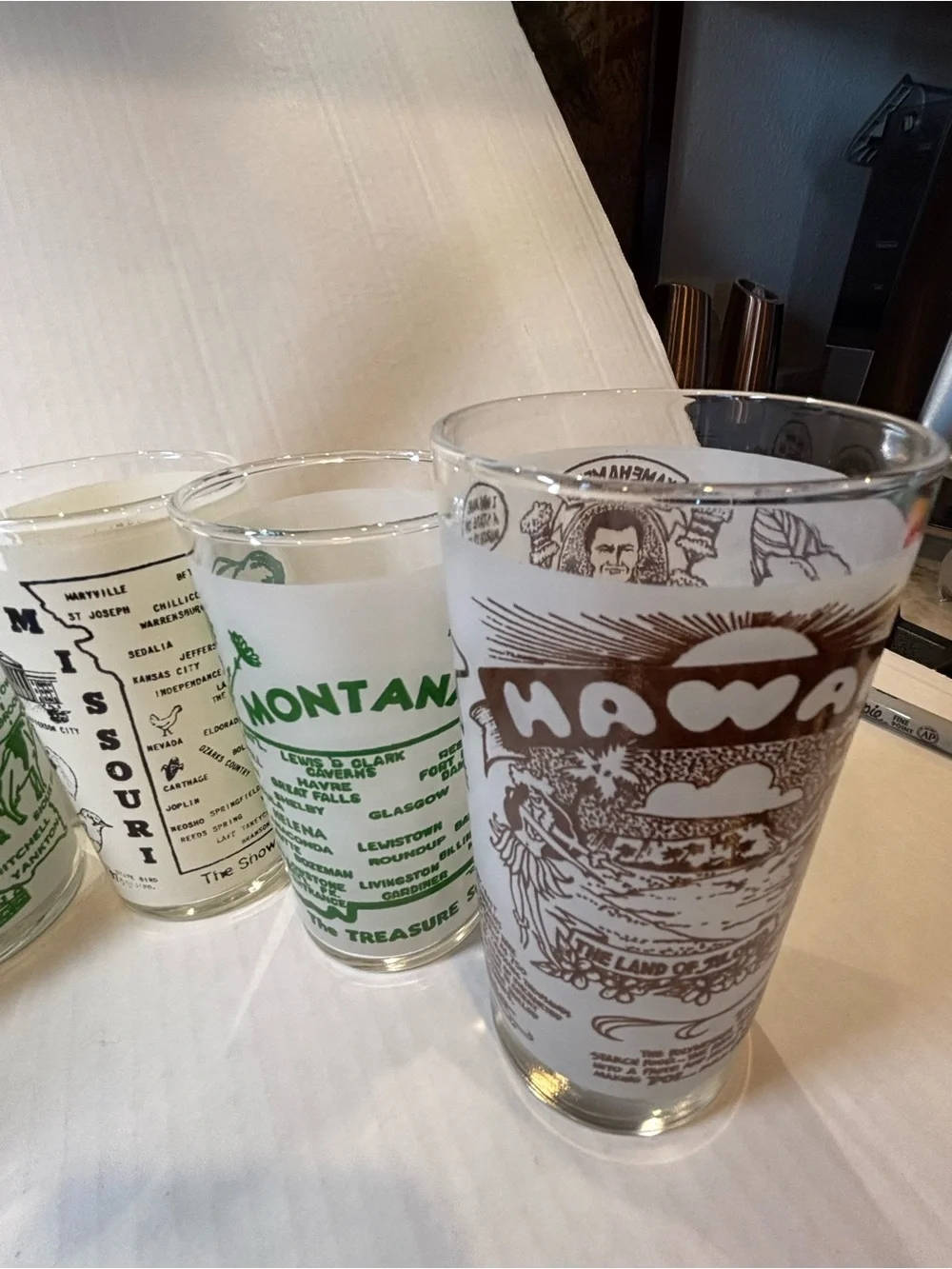 Souvenir State JGlass Set - Assorted Green, Blue, Brown, Black lot of 7